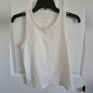 FLX Womens Ribbed Tank Top Size Medium White Racerback Activewear